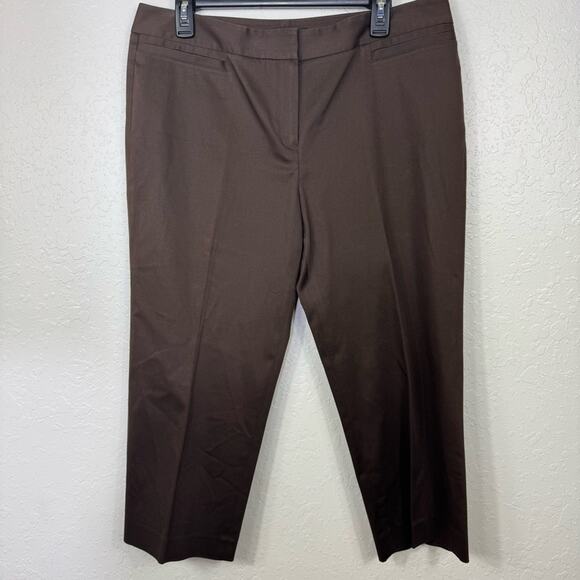 Lafayette 148 New York Pants - Lafayette 148 New York Manhattan wide leg Brown size‎ 12  Cropped Ankle Pants